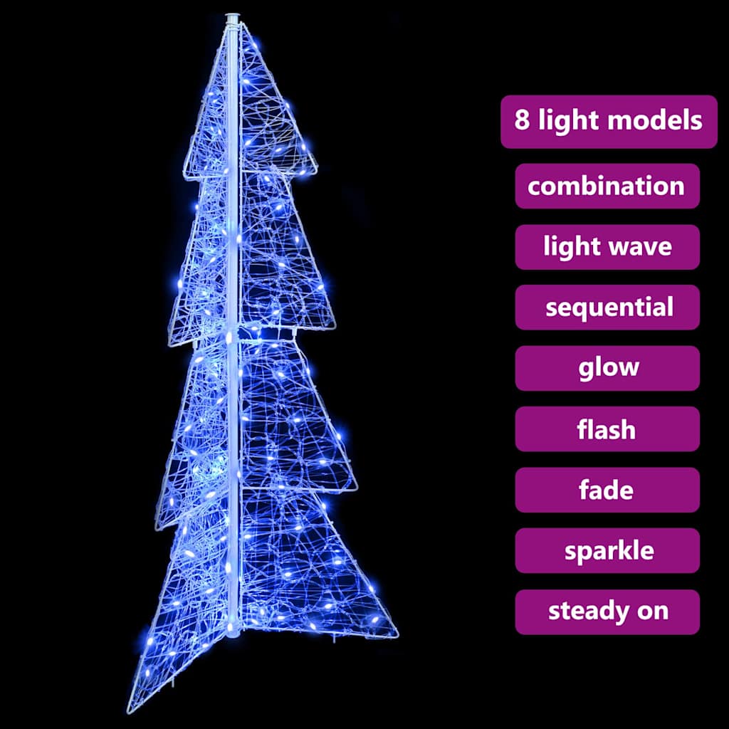 Christmas Tree with 100 LEDs Blue 120 cm Acrylic